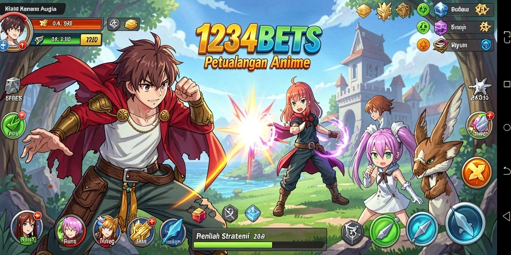 Tampilan gameplay 1234BETS yang penuh aksi dan karakter animasi.