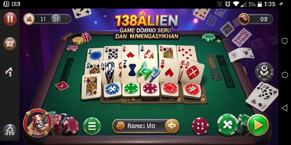 Tampilan gameplay 138ALIEN yang menarik saat bermain domino.