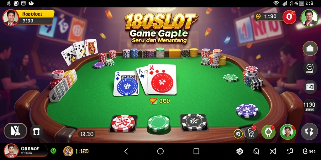 Tampilan gameplay 180SLOT dengan suasana seru permainan Gaple.