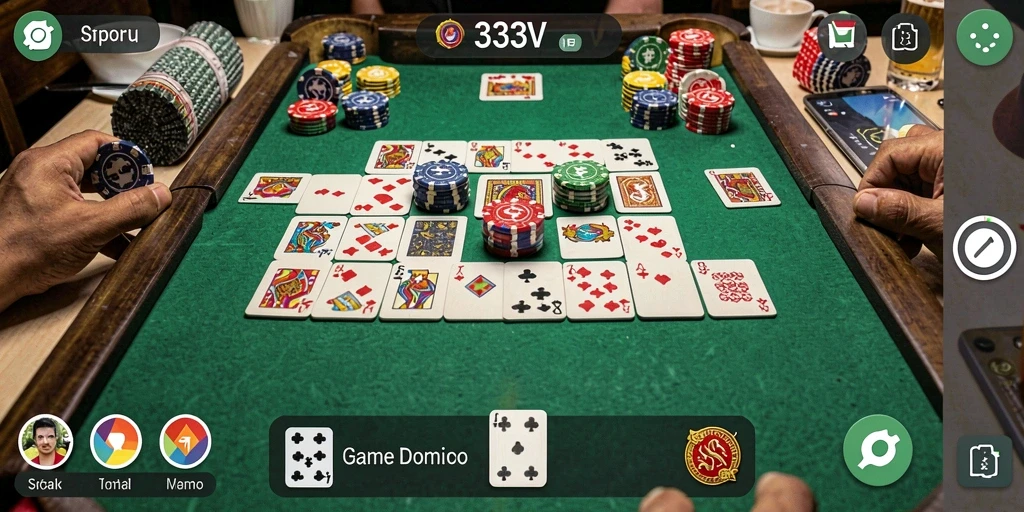 Tampilan gameplay seru dari game Domino 333V.