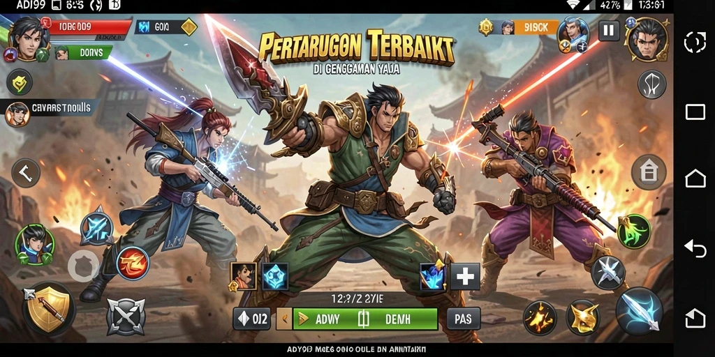 Tampilan dinamis dari gameplay di ADI99 menunjukkan aksi pertarungan yang mendebarkan.