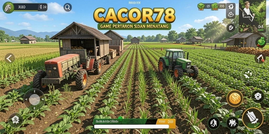 Tampilan utama gameplay CACOR78 dengan aktivitas pertanian yang menarik.