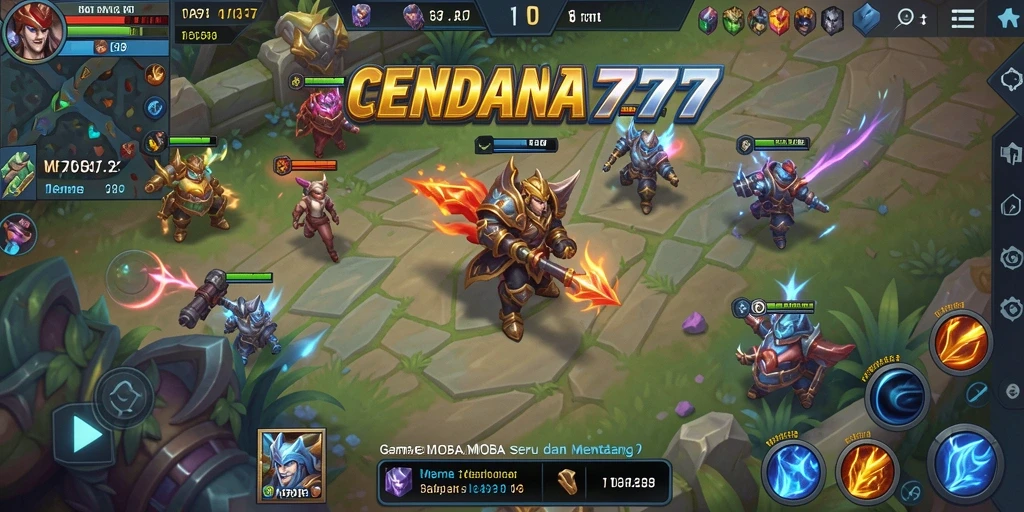 Screenshot gameplay CENDANA777 menampilkan pertempuran seru tim.