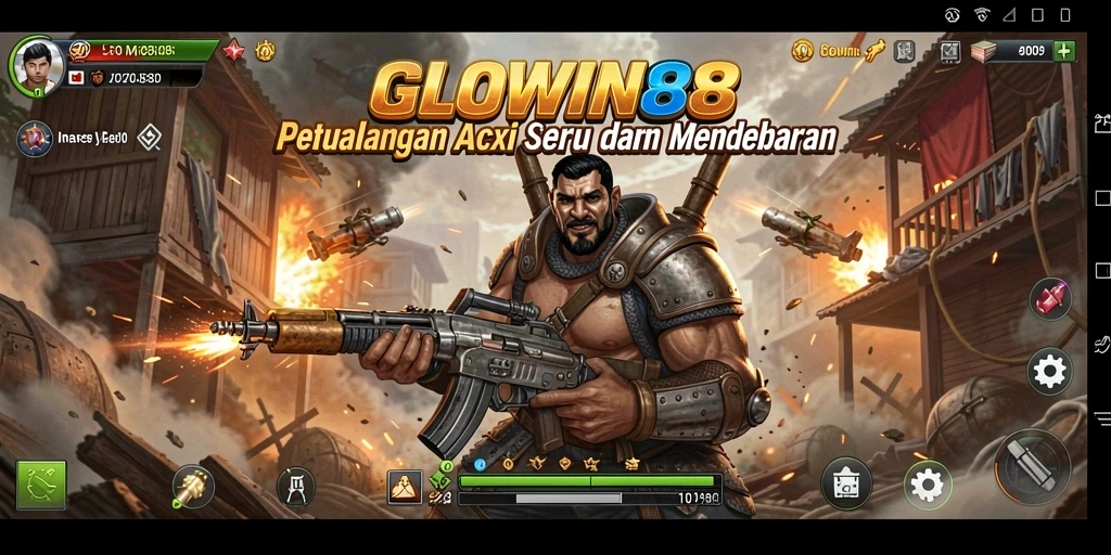 Tampilan gameplay GLOWIN88 yang mendebarkan dengan aksi intens.