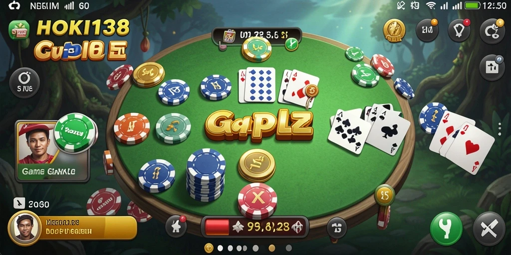 Tampilan seru gameplay Gaple HOKI138 dengan teman-teman.