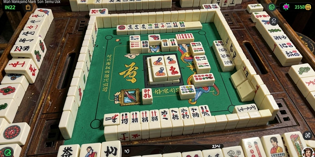 Tampilan gameplay menarik dari IN22 saat bermain Mahjong.