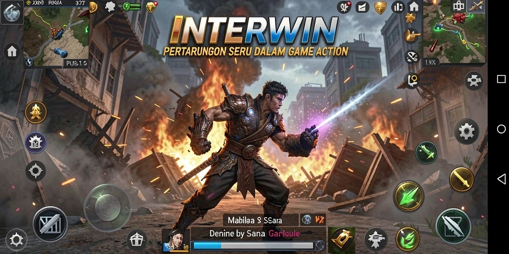 Tampilan seru dari gameplay INTERWIN yang penuh aksi.