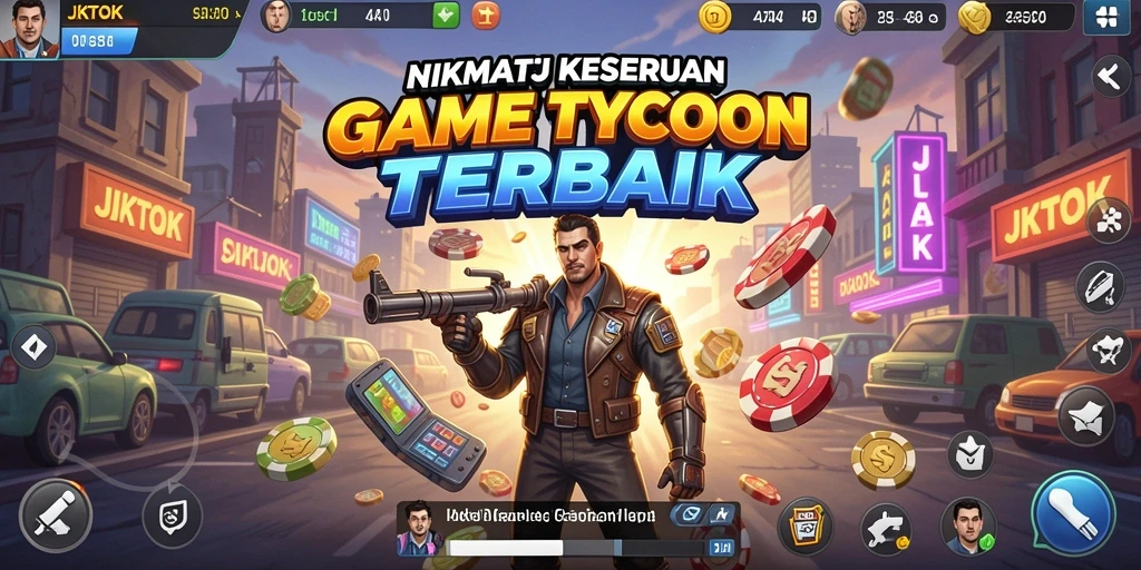 Gameplay seru JKTOK dengan elemen Tycoon yang menarik.