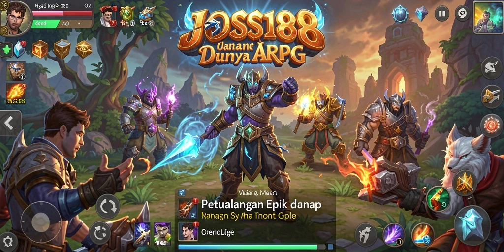 Tampilan gameplay JOSS188 yang seru dalam pertarungan ARPG.