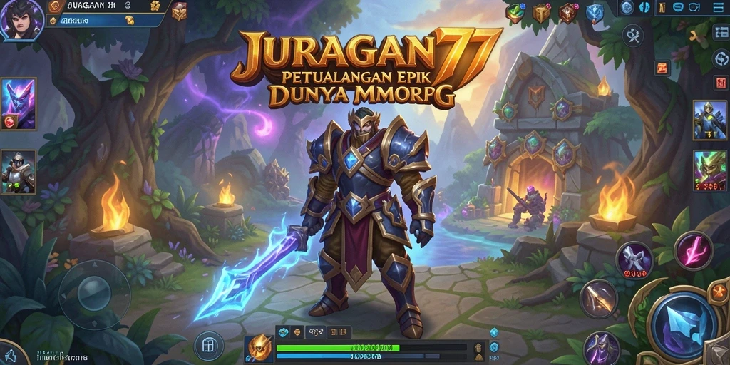 Tangkapan layar utama JURAGAN77 menampilkan aksi gameplay MMORPG yang seru.