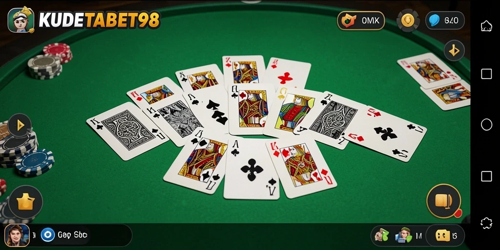 Screenshot KUDETABET98 menunjukkan serunya permainan Gaple yang kompetitif.