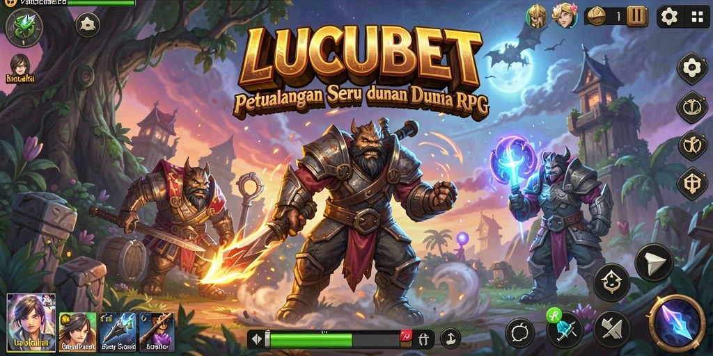 Screenshot utama LUCUBET menampilkan adegan pertarungan yang mendebarkan.