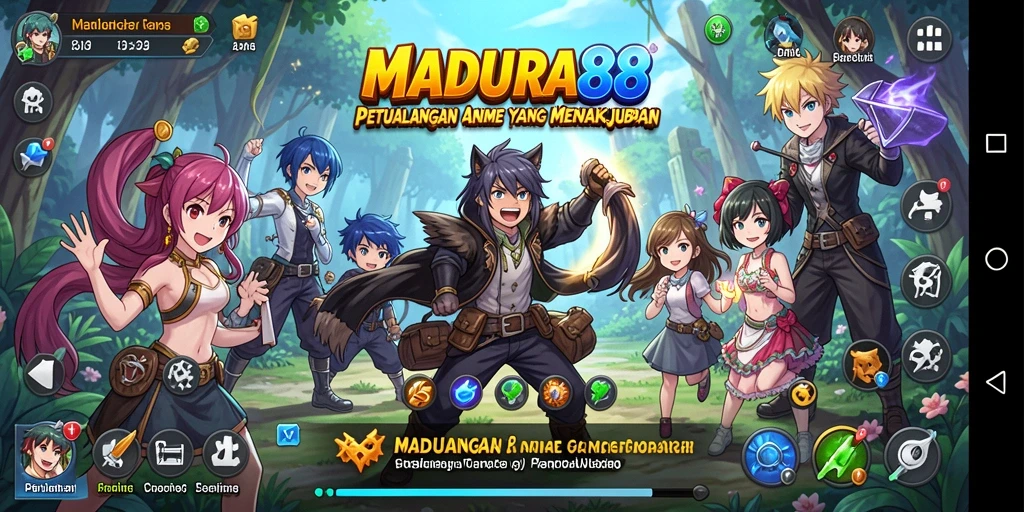 Gameplay MADURA88 yang seru dengan karakter anime populer.