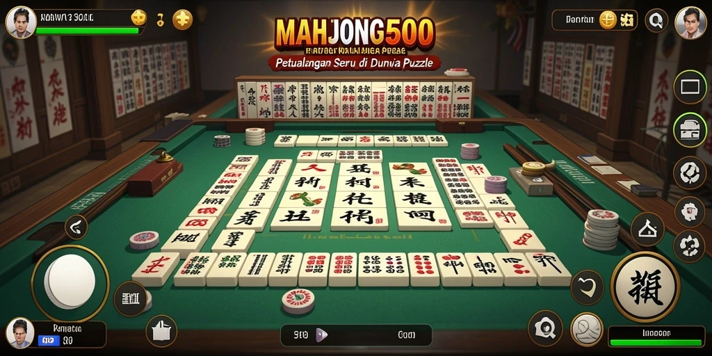 Tampilan gameplay seru di MAHJONG500 dengan level menantang.