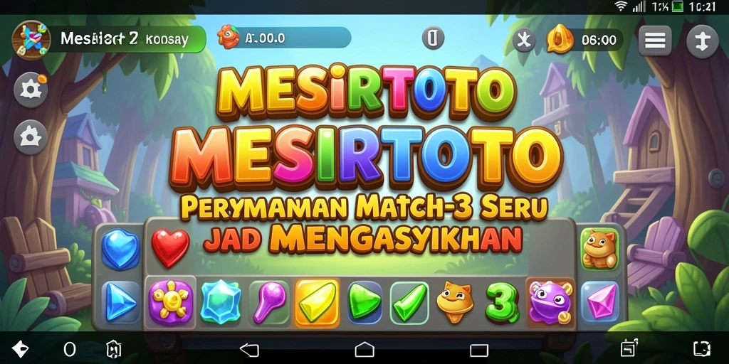 Gameplay <strong>MESIRTOTO</strong> yang penuh warna dan menantang di layar.