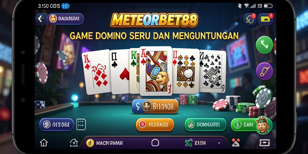 Tampilan gameplay menarik dari METEORBET88 yang penuh dengan tantangan domino.