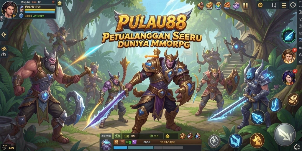 Tangkapan layar gameplay <strong>PULAU88</strong> yang menampilkan pertempuran epik di dunia MMORPG.