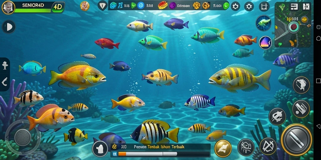 Tangkapan layar menunjukkan gameplay seru dalam SENIOR4D.