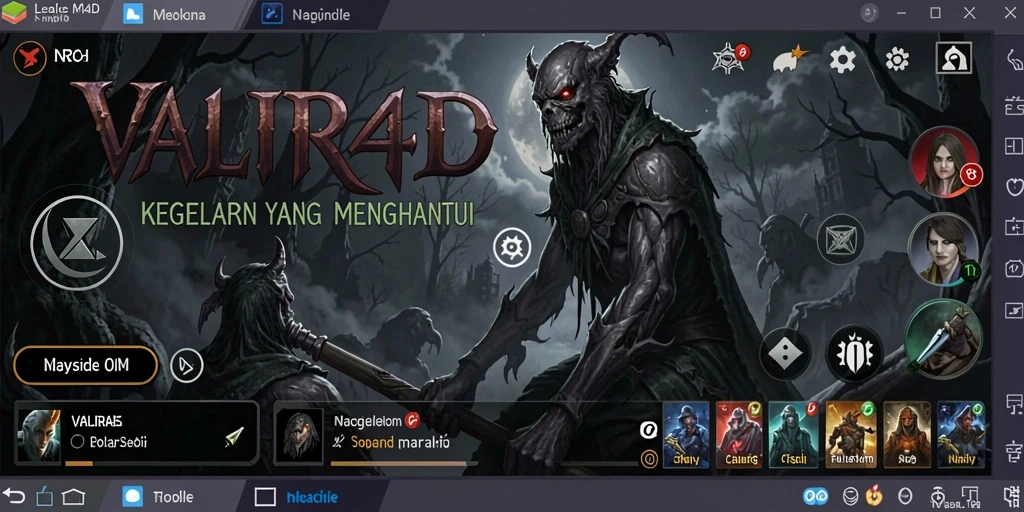 Screenshot dari gameplay mencekam dalam VALIR4D, menampilkan suasana horror yang intens.