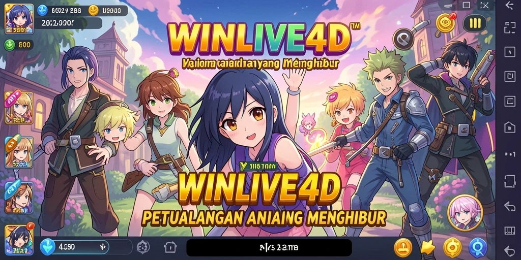 Screenshot gameplay dari <strong>WINLIVE4D</strong> menampilkan pertarungan seru dengan karakter anime.